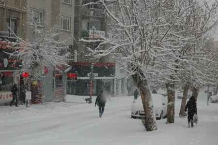 Erzurum'da kar yağışı 3