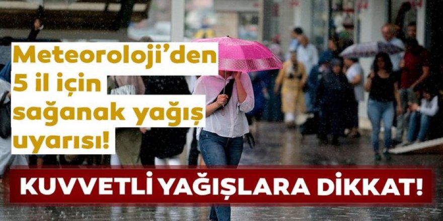 Doğu Anadolu'da 5 ilde gök gürültülü sağanak bekleniyor