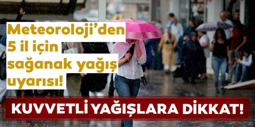 Doğu Anadolu'daki 5 ilde gök gürültülü sağanak bekleniyor