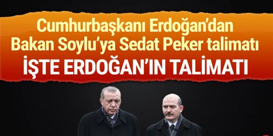 Erdoğan'dan Bakan Soylu'ya Sedat Peker uyarısı