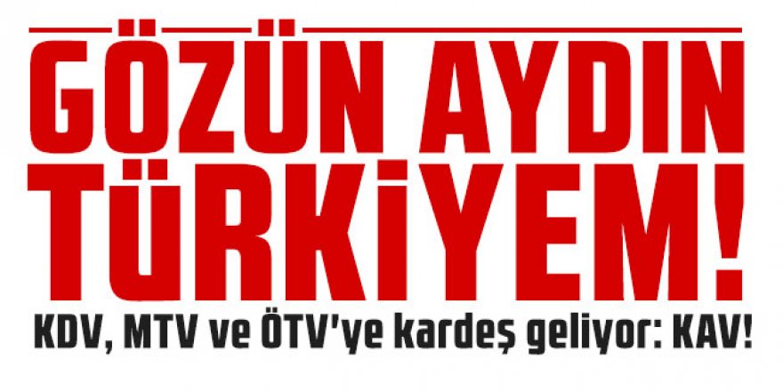 Bir vergimiz daha oluyor; KDV, MTV ve ÖTV'ye kardeş geliyor: KAV