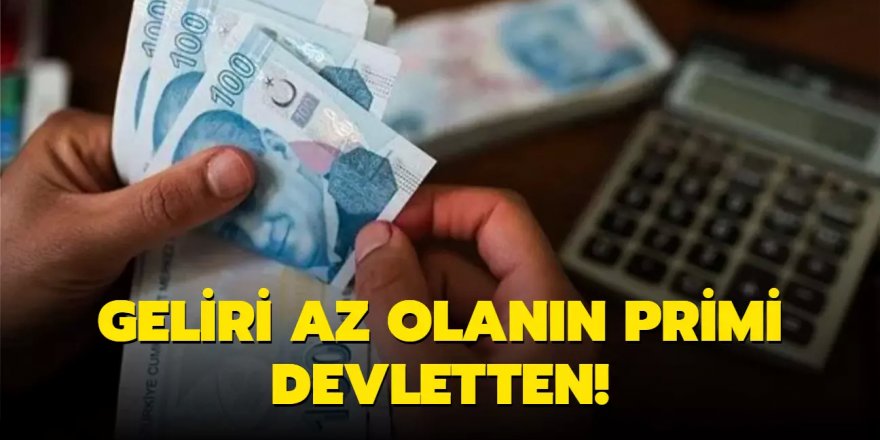 Geliri az olanın primi devletten!