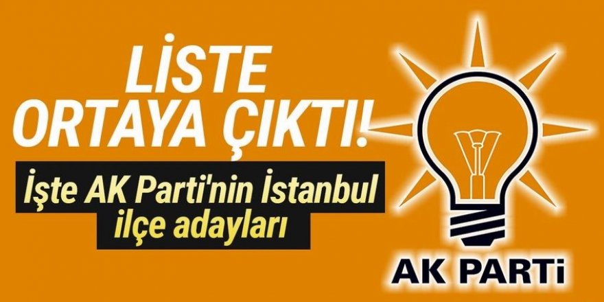 İşte AK Parti'nin İstanbul ilçe adayları