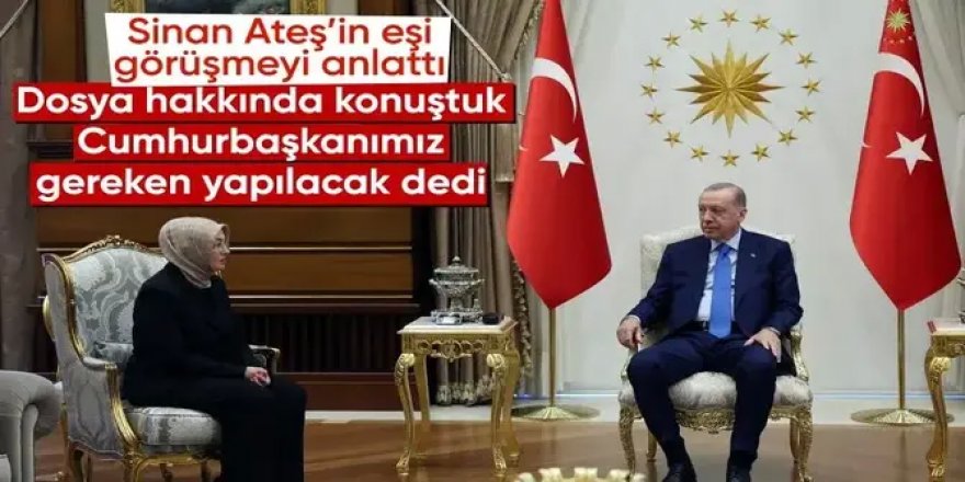 Ayşe Ateş'ten, Cumhurbaşkanı Erdoğan görüşmesi sonrası açıklama
