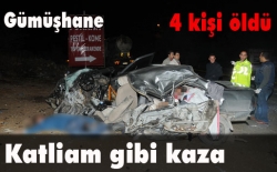 Gümüşhane'de trafik kazası: 4 ölü!