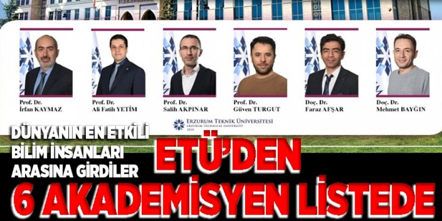 ETÜ’den 6 Akademisyen Dünyanın En Etkili Bilim İnsanları Arasında