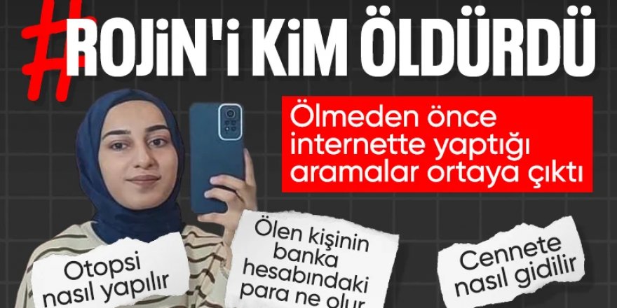 Van'da cansız bedeni bulunan Rojin'in internette yaptığı aramalar