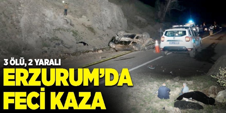 Erzurum’da otomobil su kanalına çarptı: 3 ölü, 2 ağır yaralı