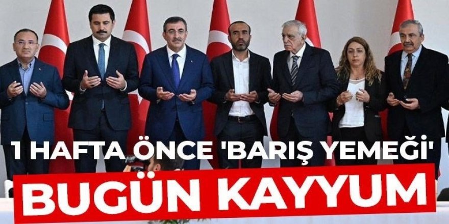 Yerine kayyum atanan Ahmet Türk, 1 hafta önce Cevdet Yılmaz ve üst düzey devlet yetkilileriyle 'barış yemeği'ndeydi