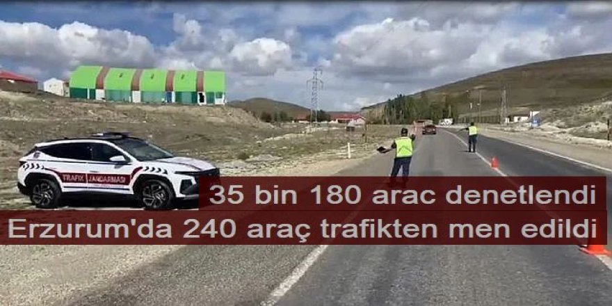 Erzurum'da 240 araç trafikten men edildi