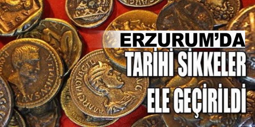 Erzurum'da Bizans dönemine ait sikkeler ele geçirildi