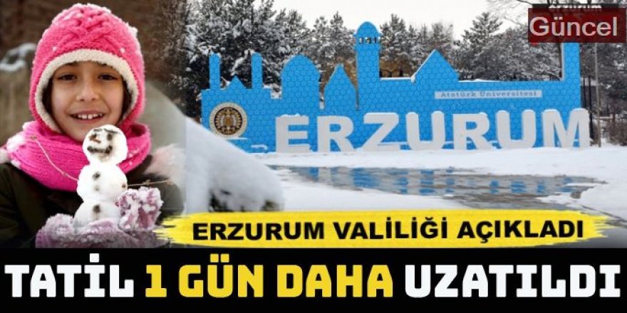 Valilik açıkladı: Erzurum'da kar tatili 1 gün daha uzatıldı