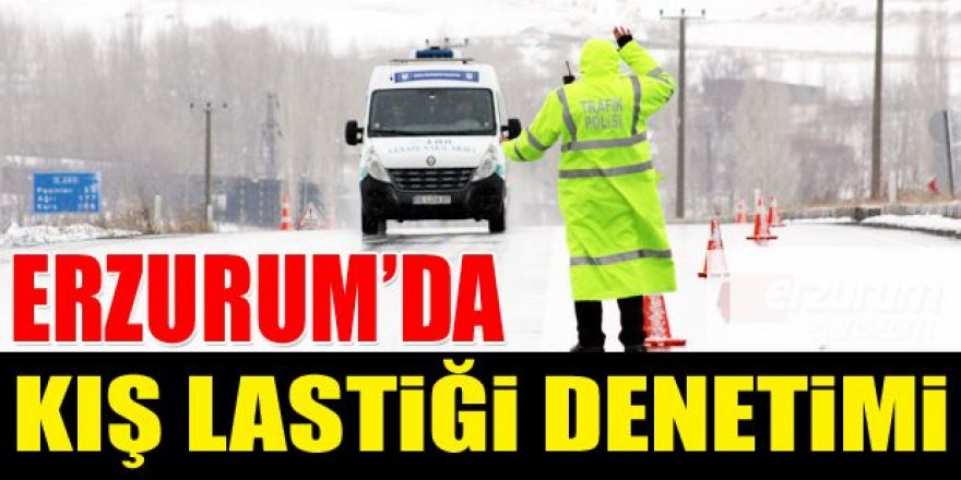 Erzurum'da Dondurucu Soğukta Kış Lastiği Denetim