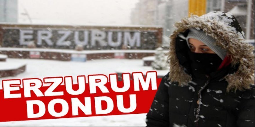 Erzurum’da yoğun kar yağışı yerini dondurucu soğuğa bıraktı