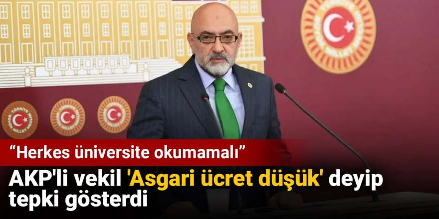 AKP'li vekil 'Asgari ücret düşük' deyip tepki gösterdi