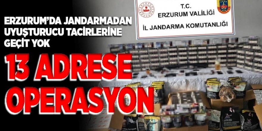 Erzurum jandarması uyuşturucu avında: 9 zanlı yakalandı