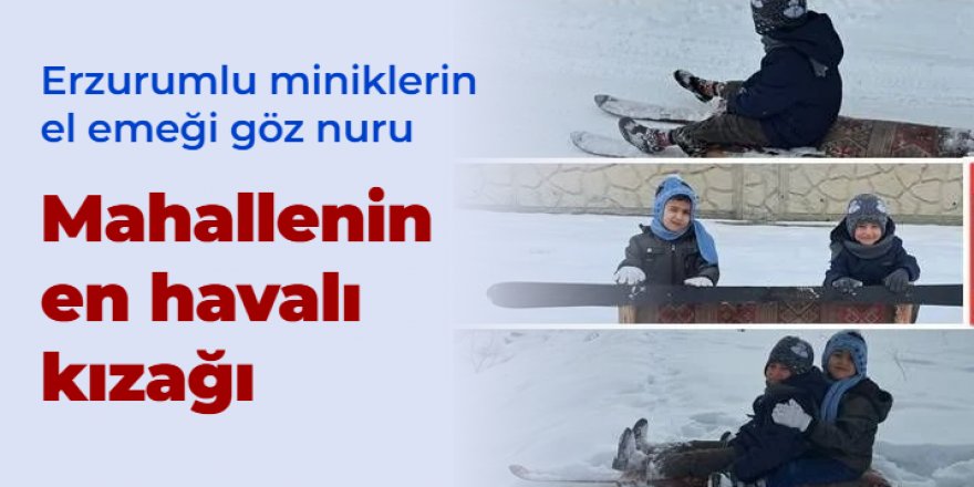 Erzurum'da Mahallenin en havalı kızağı