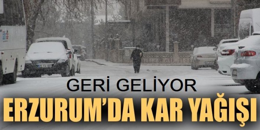 Erzurum'a kış geri geliyor