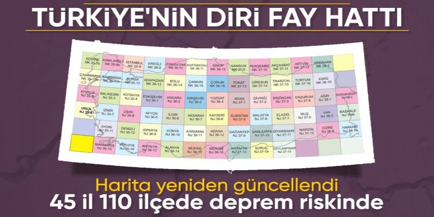 Fay hattı haritası yenilendi: 45 il ve 110 ilçe deprem riski taşıyor