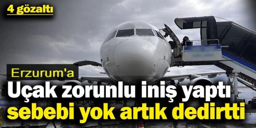 Uçakta kavga: Erzurum'a acil iniş yaptı: 4 gözaltı