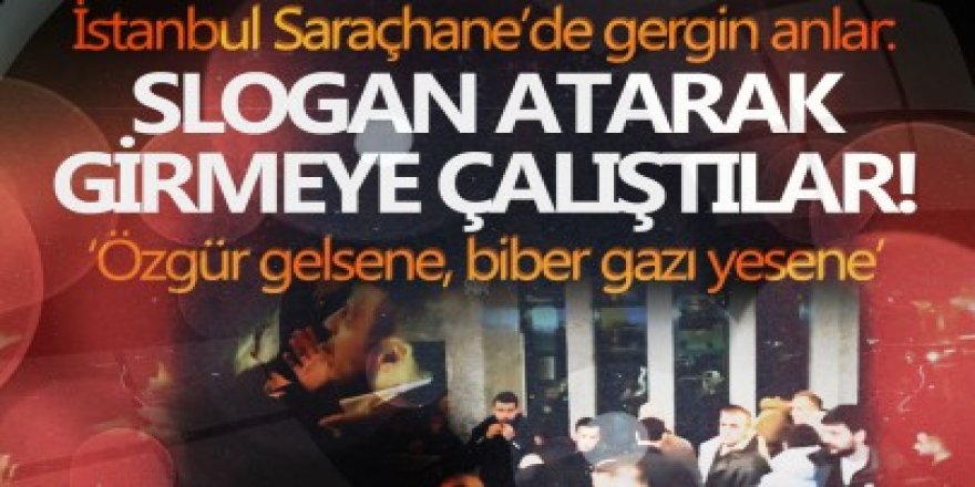 Slogan atarak İBB binasına girmeye çalıştılar!