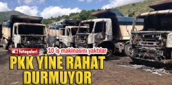 PKK 10 iş makinası yaktı!