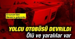 Erzincan'da yolcu otobüsü devrildi!