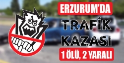 Erzurum’da trafik kazası: 1 ölü 2 yaralı