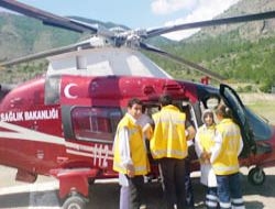 112 Ambulansı bebek için uçtu!