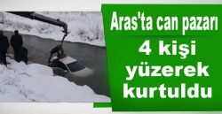 4 kişi yüzerek kurtuldu