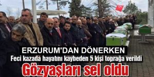 Kazada hayatını kaybeden 5 kişi gözyaşlarıyla defnedildi