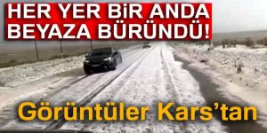 Ağustos ayında Kars beyaza büründü