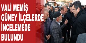 Vali Memiş, güney ilçelerde incelemede bulundu