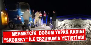 Mehmetçik yeni doğum yapan kadının imdadına "Skorsky" ile yetişti