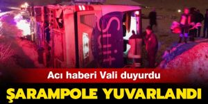 Bayburt'ta yolcu otobüsü kontrolden çıkarak şarampole devrildi