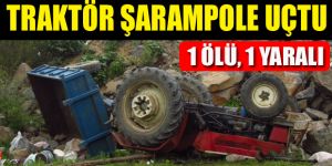 Traktör şarampole uçtu: 1 ölü 1 yaralı