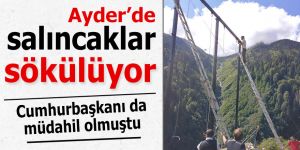 Ayder Yaylası'nda salıncaklar kaldırılmaya başlandı