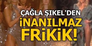 Çağla Şıkel, baş manken olduğu defilede frikik verdi