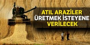 Atıl araziler üretmek isteyene verilecek