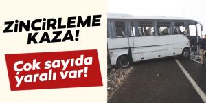 Sarıkamış’ta 6 aracın karıştığı zincirleme trafik kazası