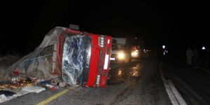 Erzurum'da kamyonet devrildi: 1 yaralı