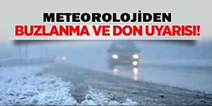 Doğu Anadolu'da buzlanma ve don uyarısı