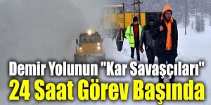 Demir yolunun "kar savaşçıları" 24 saat görev başında