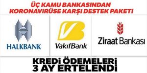 Üç kamu bankasından koronavirüse karşı destek paketi