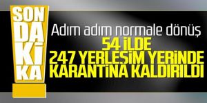 247 yerleşim yerinde karantina kararı kaldırıldı