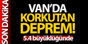 Van'da 5.4 büyüklüğünde deprem