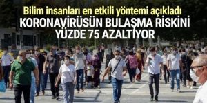 Koronavirüsün bulaşma riskini %75 azaltıyor