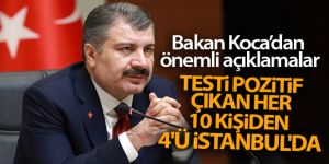 Testi pozitif çıkan her 10 kişiden 4'ü İstanbul'da