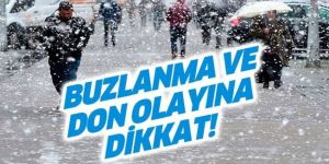 Doğu Anadolu'da buzlanma ve don uyarısı