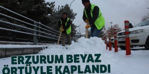 Erzurum beyaza büründü